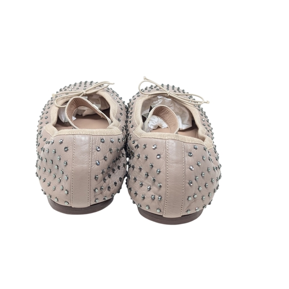 NEW Valentino Garavani Rockstud Crystal Nude Ballet Ballerina Flats Sz EU 39 - Picture 10 of 12